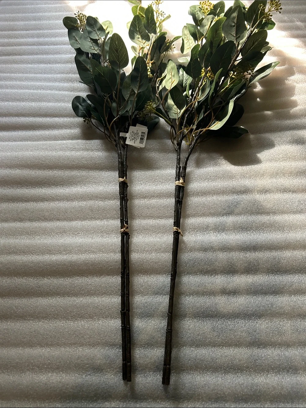 Set of Two Threshold Green Faux Willow Eucalyptus Spray with Buds , 27”